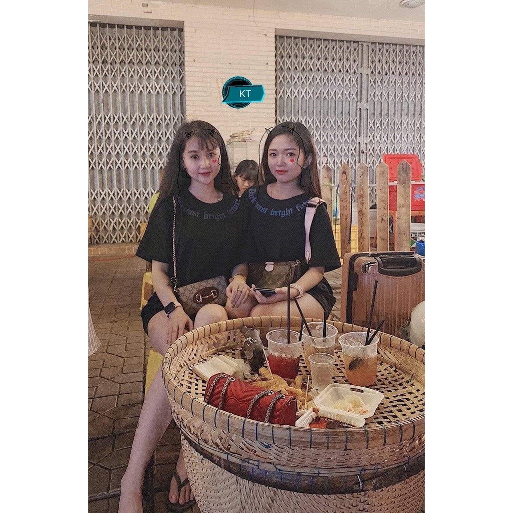 Áo phông chữ nhỏ vòng cổ phản quang KTH1120