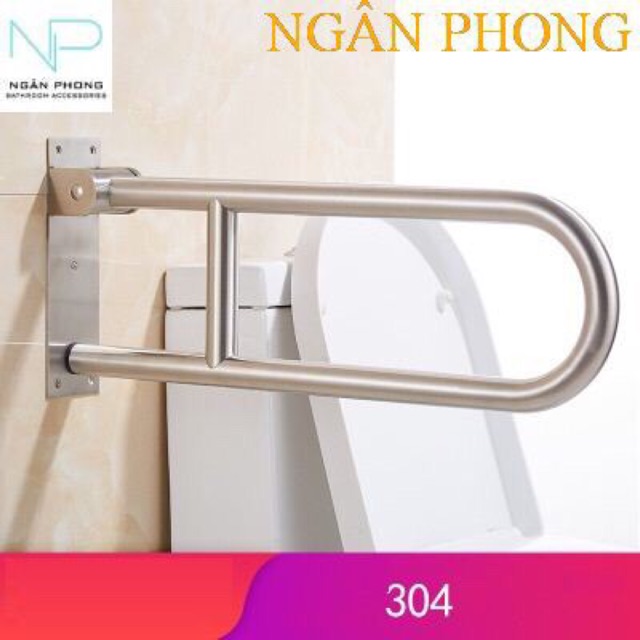 TAY VỊN PHÒNG TẮM INOX 304 - CHỮ H DI ĐỘNG