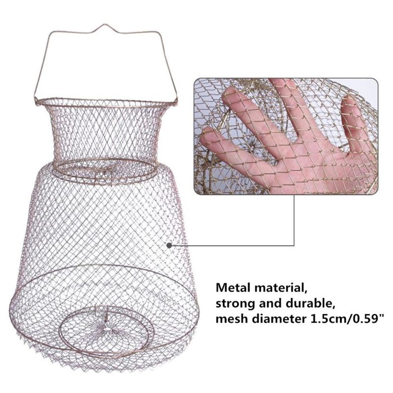 Giỏ đựng cá bằng dây thép tiện dụng có thể gấp gọn được