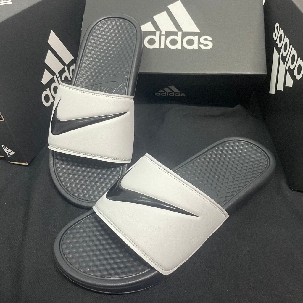 Dép Nike đen trắng quai ngang nam nữ - dép thể thao/ Dép Nike benassi swoosh 2023