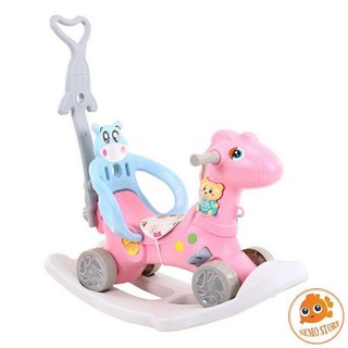 Ngựa bập bênh có cần đẩy 3in1
