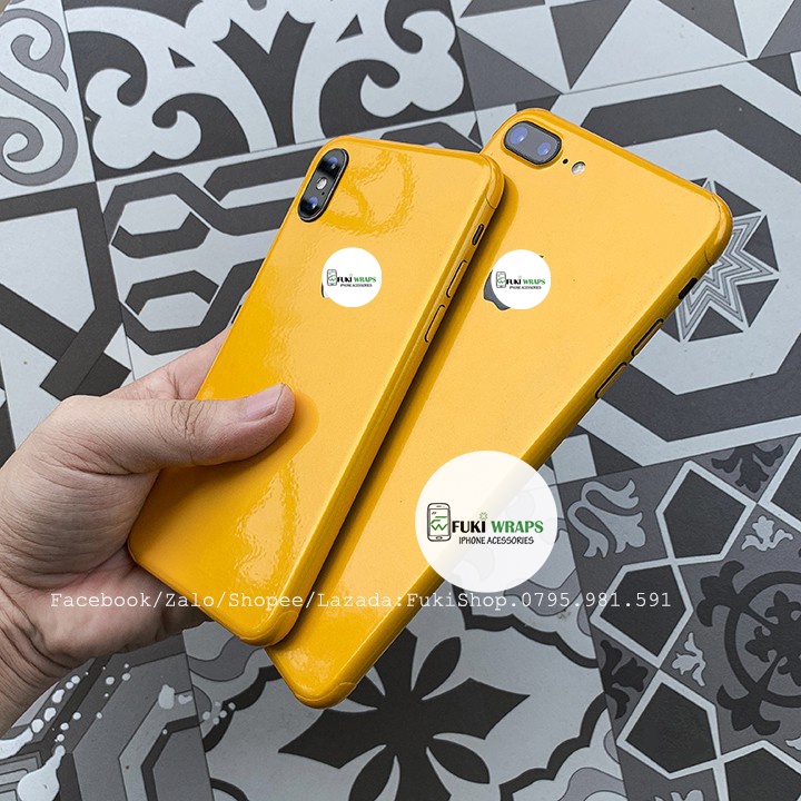 Tấm Dán Skin mặt sau Glossy Bumblebee Vàng Full Viền Dành cho 13prm , 12prm , 11prm , xsm , ip11 , ip12  - FukiShop