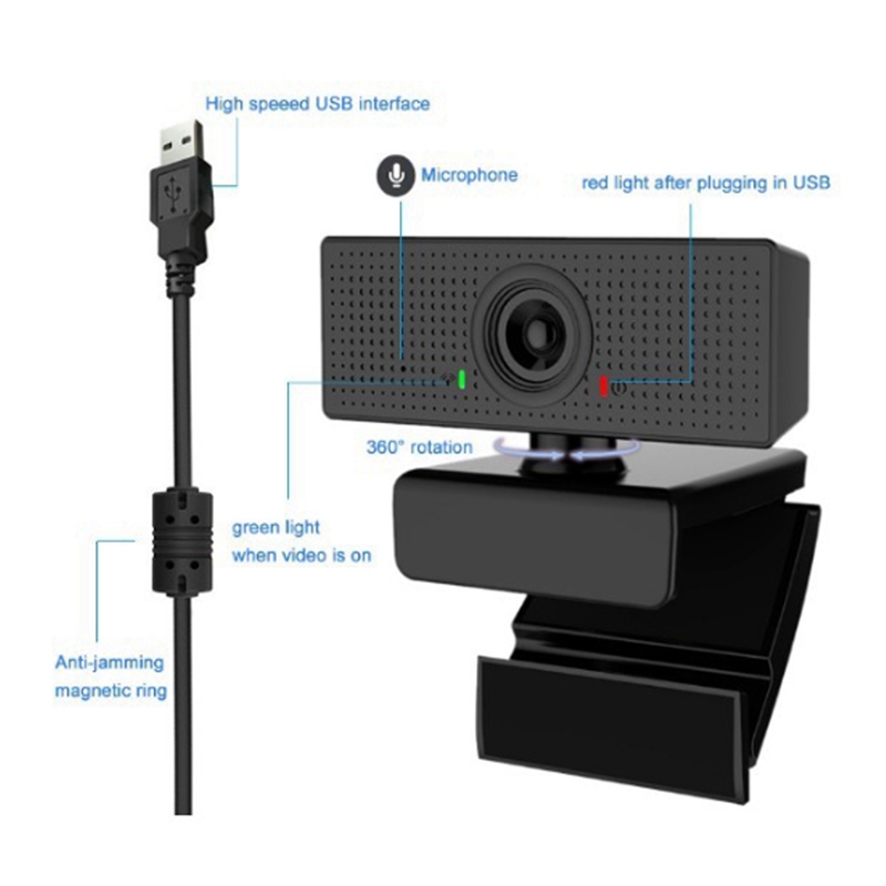 Webcam Hd 1080p Với Micro Góc Rộng 110 2 Triệu Pixels C60