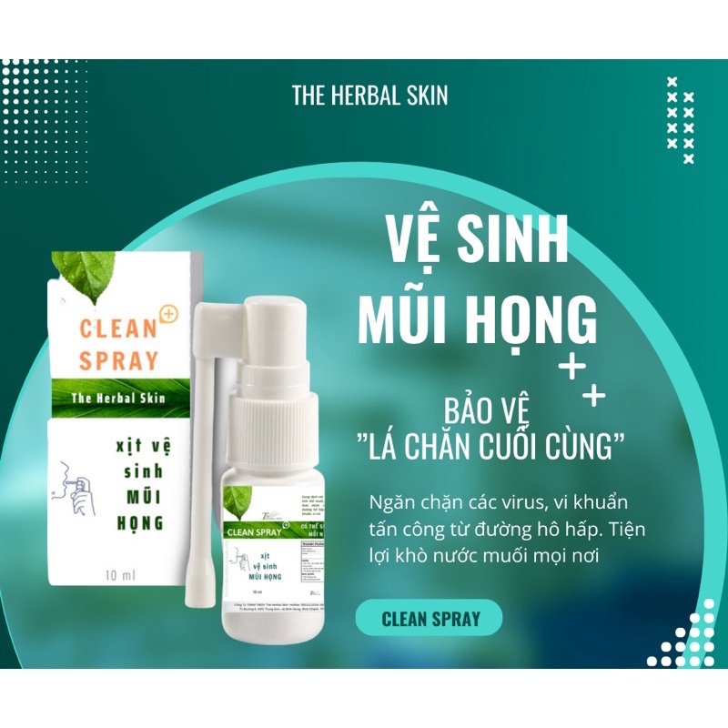 Dung Dịch Xịt Mũi Họng Hằng Ngày Diệt Khuẩn The Herbal Skin 10ml