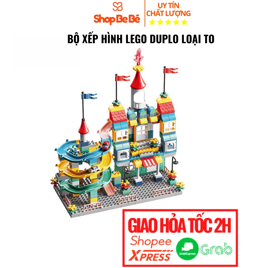 Khối lego duplo lẻ loại to các mẫu ô tô, con vật, khối trượt, lâu đài cho bé