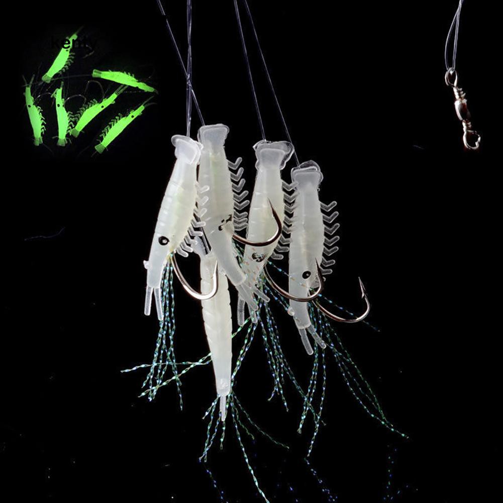 Ktt Ktt★5 Mồi Tôm Giả Câu Cá Phát Sáng Trong Tối Mềm Mại