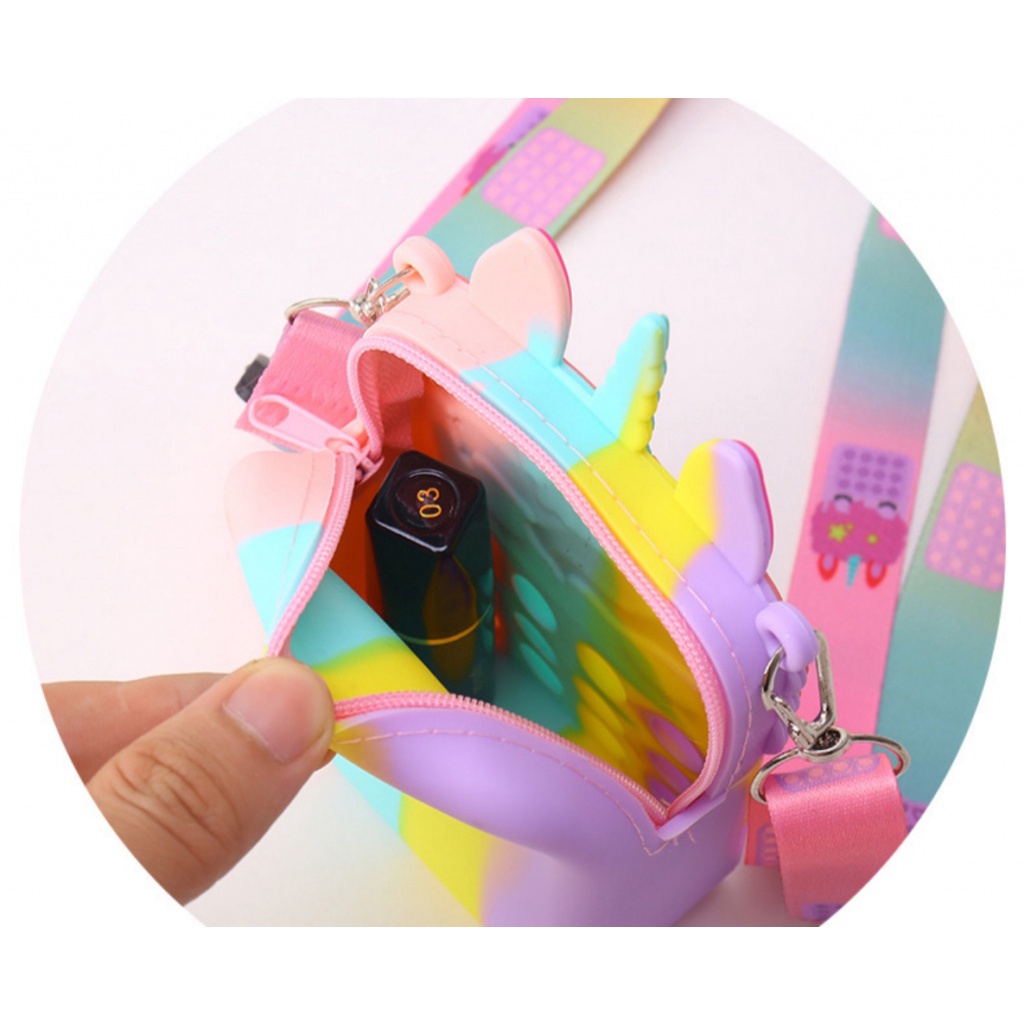 Big Pop It Fidget Toy Unicorn Ba Lô Cô Gái Túi Ví Trẻ Em Giảm Căng Thẳng Đồ Dùng Học Tập Quà Tặng Tiệc Sinh Nhật