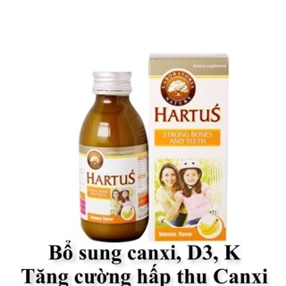 [Tặng quà] Hartus Canxi Bổ sung canxi D3 Vitamin K bé cao lớn khỏe mạnh