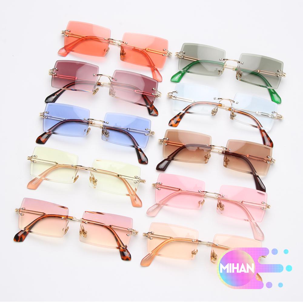 Kính râm MIHAN1 hình chữ nhật không gọng chống tia uv 400 trọng lượng nhẹ cho nam và nữ