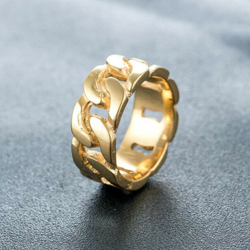 Nhẫn Thép Titan Mạ Vàng 18k Cho Cặp Đôi