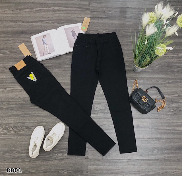 Quần jean đen DD01 trơn (30-42)