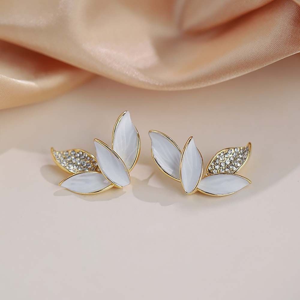 Bông tai hình chiếc lá bằng hợp kim 2LIFE phong cách Hàn Quốc cho nữ