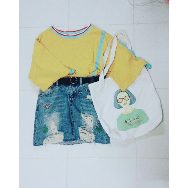 -Hàng nhập khẩu Chân váy jean thêu bướm Liên hệ mua hàng  084.209.1989 | BigBuy360 - bigbuy360.vn