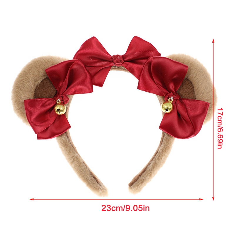 Băng Đô Cài Tóc Hình Tai Gấu Bằng Lông Nhung Dễ Thương Xinh Xắn Cho Nữ