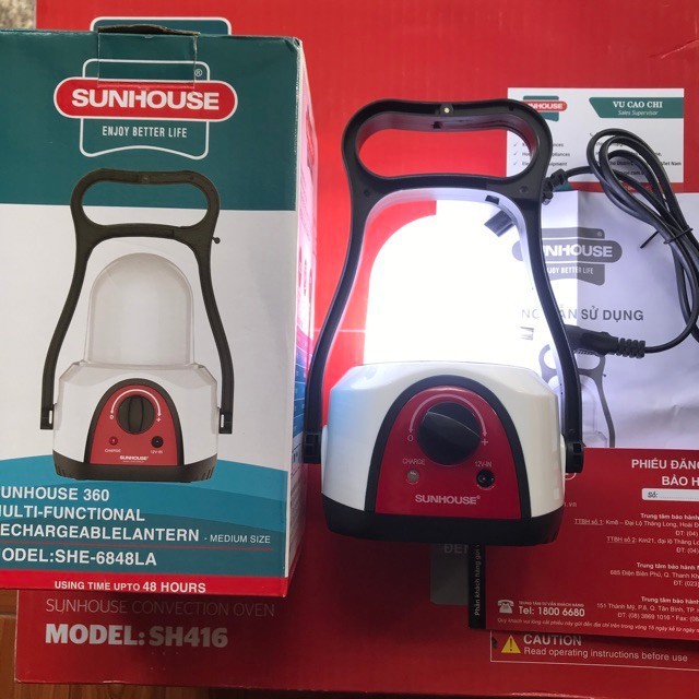 đèn tích điện đa năng 360 SUNHOUSE SHE-6848LA thời gian hoạt động 48h (Bảo hành 12 tháng)