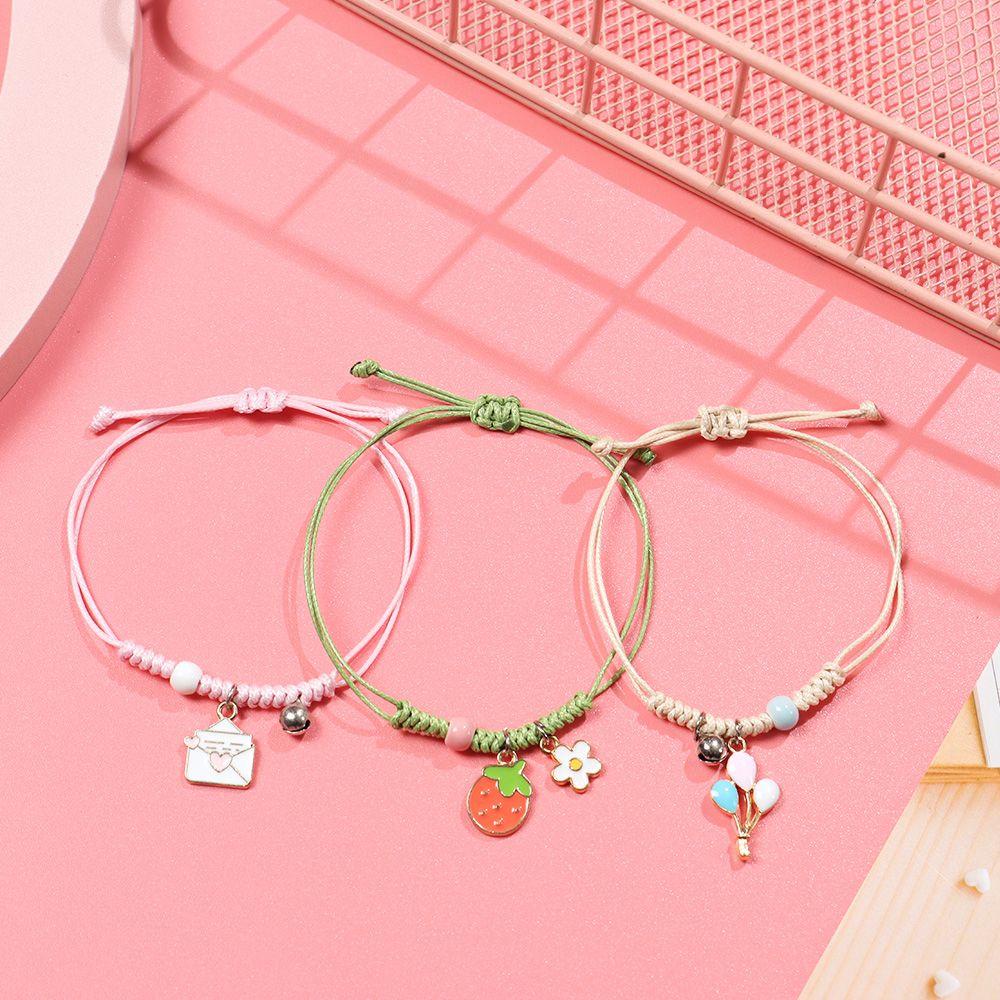 BORAG Vòng Tay Dây Bện Đính Hạt Thủ Công Thiết Kế Dễ Thương Sáng Tạo