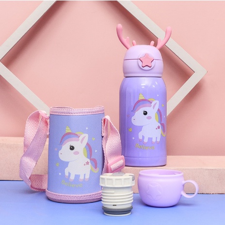 Bình Nước Uống Giữ Nhiệt Cho Học Sinh Và Bé Nhỏ 500ml