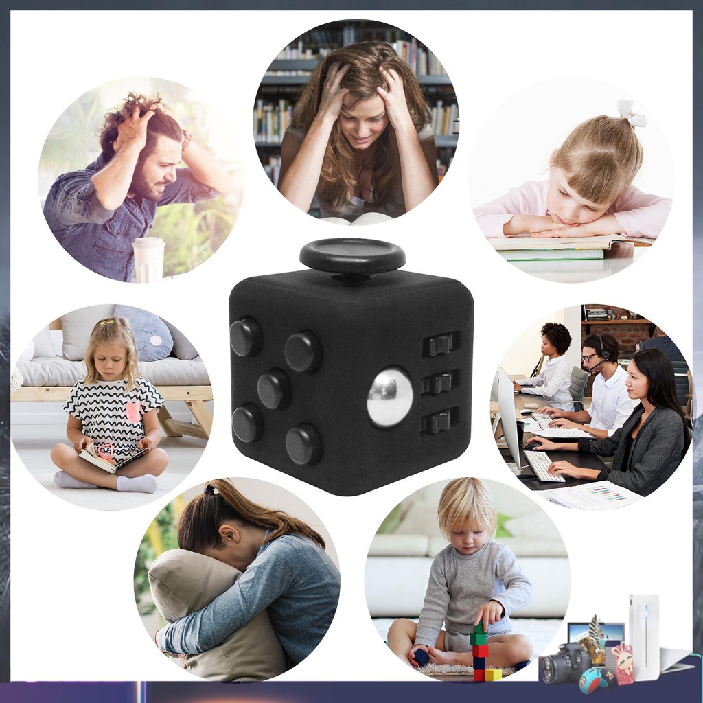 Fidget Anxiety Cube for ADHD, Mini Dice Stress Relief Toy, Finger Sensory