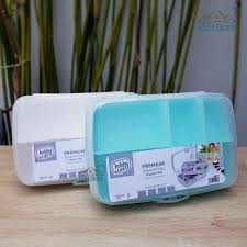 Hộp nhựa đa năng LocknLock Hobby Life khay chia ô 2 tầng THB606 (màu xanh, trắng)