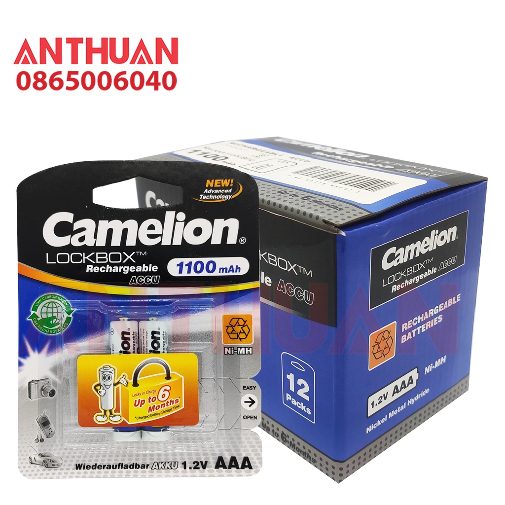 Pin đũa sạc 3A Camelion 1100mAh 1.2V AAA Rechargeable/Pin đũa cho đồ chơi và các thiết bị điện tử
