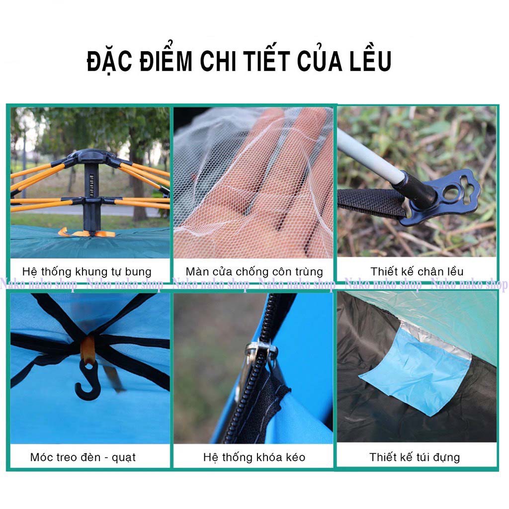 LỀU CẮM TRẠI GIÁ ĐỠ THỦY LỰC Lều Dã Ngoại lò xo 3-4 người hai tầng Lều câu cá, Lều bãi biển 2 lớp AD58