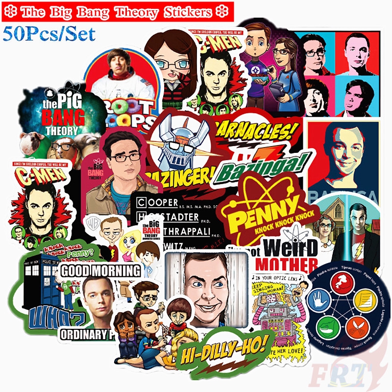 Set 50 miếng dán The Big Bang Theory Series 01 CBS TV Show trang trí thời trang