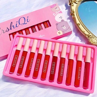 🎀 Set 10 Son Kem Lì ERSHIQI Pinky Gấu 🎀🎀