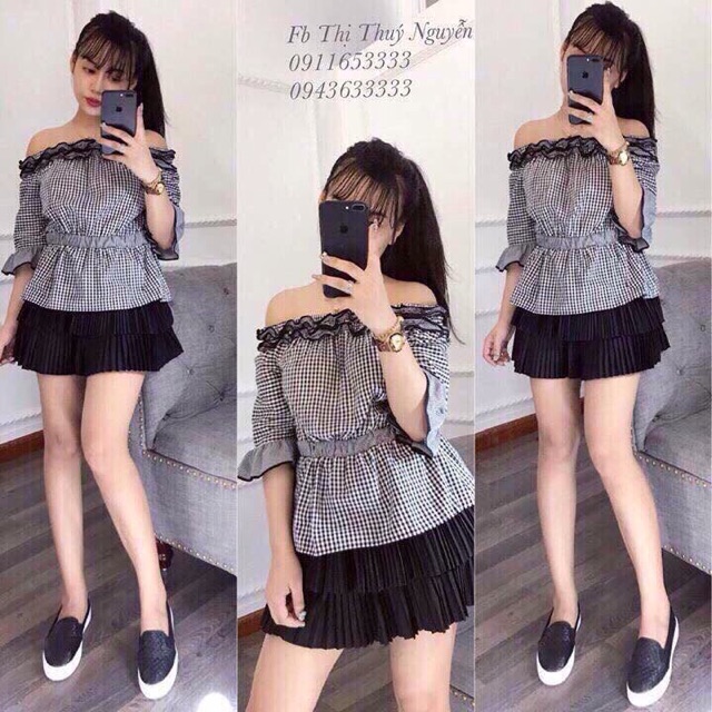 Áo sơ mi kẻ trễ vãi