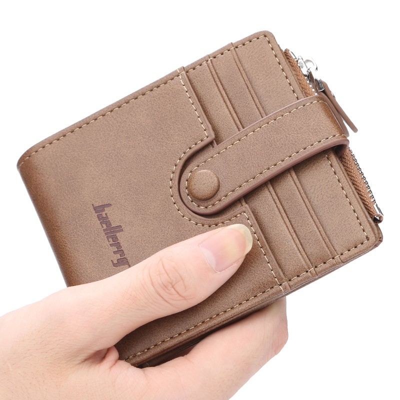 「COD」Baellerry Men's Short Wallet Korean Version of The Buckle Multi-card Position Purse