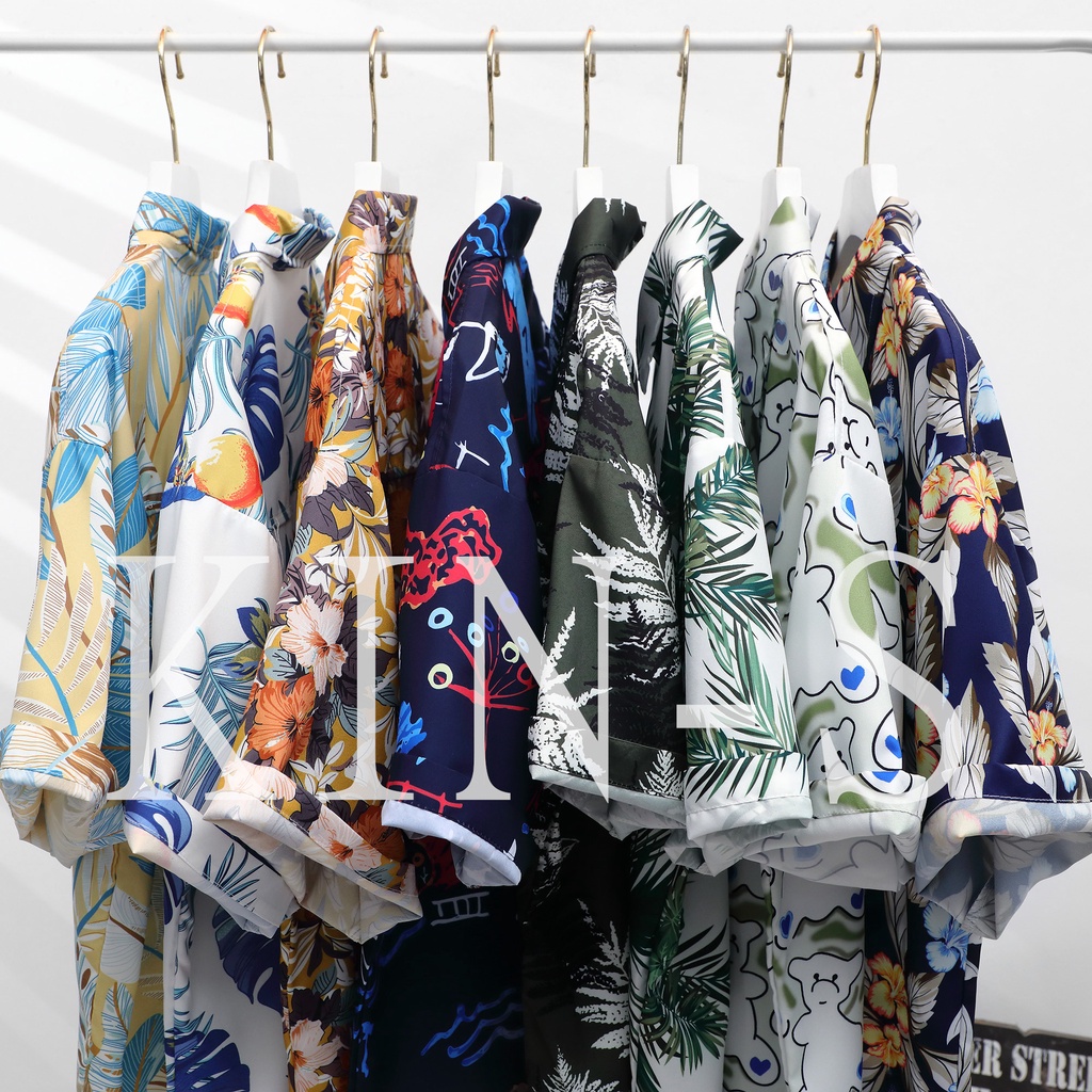 Áo Sơ Mi Nam Tay Ngắn Họa Tiết Hawaii Thời Trang