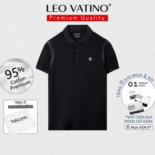 Áo polo nam Galvin Premium cotton cao cấp 95% Teddy phối viền cổ gắn tag Hợp kim Aluminum PR02 thun cổ bẻ - Leo Vatino