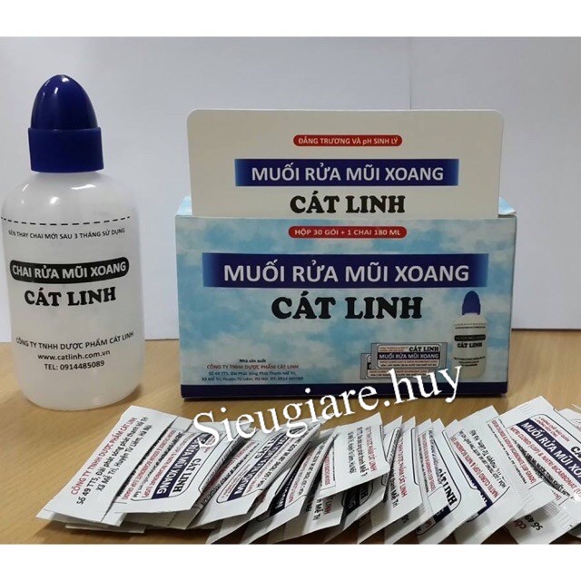 Muối rửa mũi Xoang cát linh( 1bình+ 30gói muối)