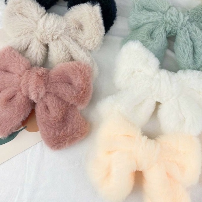 Kẹp nơ vải bản to màu cơ bản phong cách vintage hàn quốc - Cặp tóc dành cho nữ cao cấp chất bông mềm mại