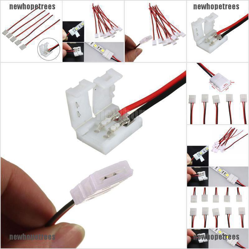 Bộ 10 đầu nối cáp PCB 2 cho dải đèn LED 3528/5050 chuyển đổi màu đơn