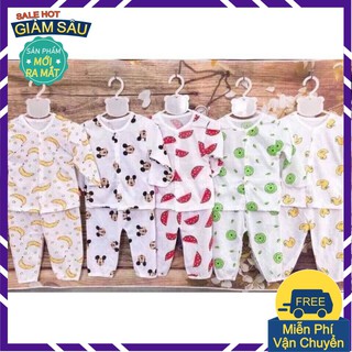 Sét 5 bộ hoa quả cho bé cài cúc giữa từ 5-15kg - bộ cotton cho bé