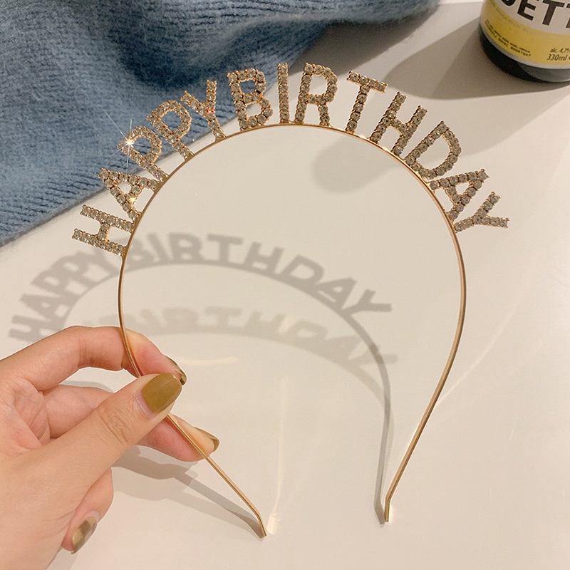 Băng Đô Họa Tiết Chữ Happy Birthday Dành Cho Bé Gái