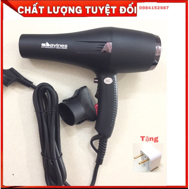 Máy sấy tóc chuyên dụng Davines 6690-2500w chuẩn salon tặng ổ chuyển 3 chân