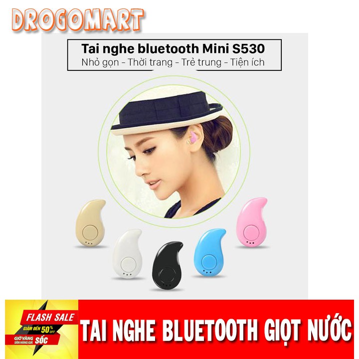 ( FREESHIP 99K ) Tai nghe nhét tai bluetooth S530 Hình giọt nước Âm thanh trung thực