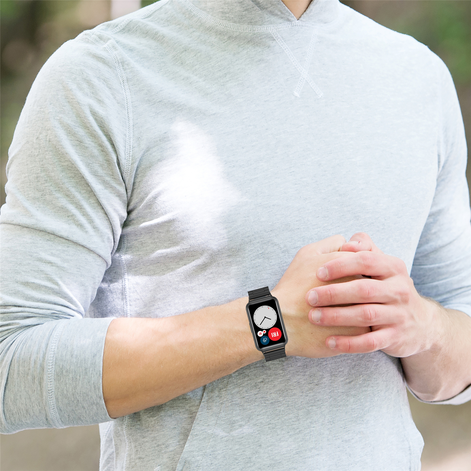 Dây đeo thay thế chất liệu kim loại thời trang cho đồng hồ thông minh Huawei Watch Fit chất lượng cao