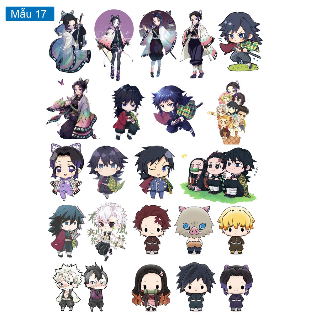 Sticker / hình dán anime Kimetsu No Yaiba / Trụ cột/ Thanh Gươm Diệt Quỷ