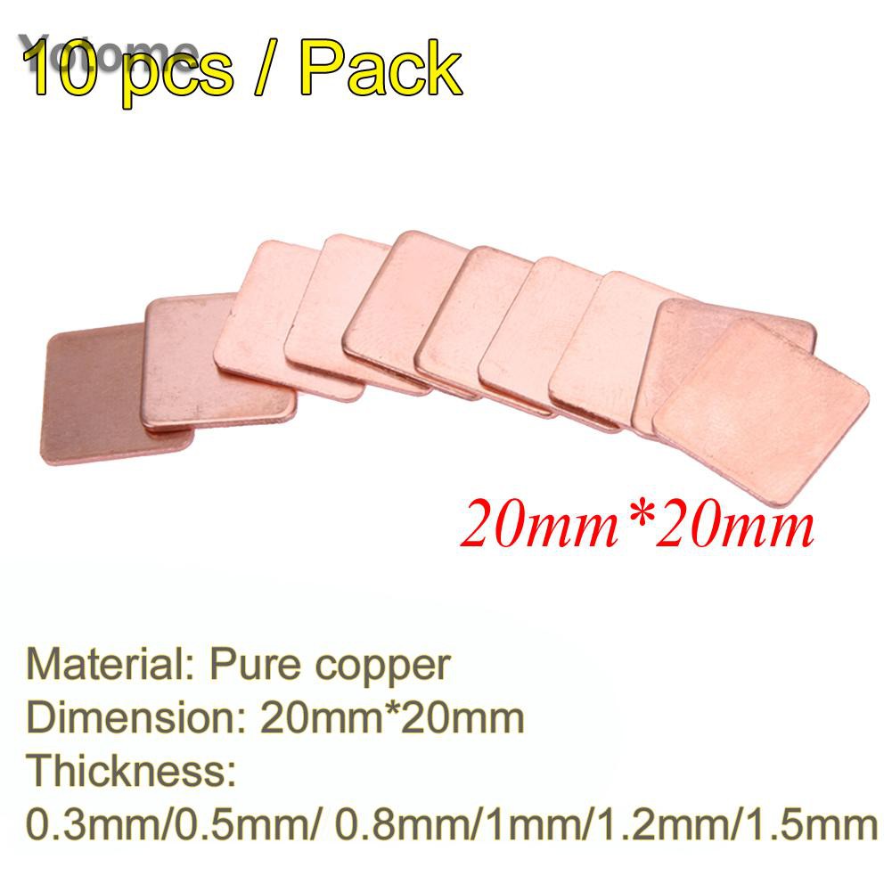 Set 10 Miếng Đồng Tản Nhiệt 20mm X 20mm 0.3mm Sang 1.5mm Cho Laptop | BigBuy360 - bigbuy360.vn
