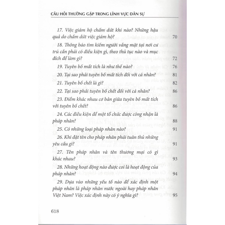 Sách - Câu Hỏi Thường Gặp Trong Lĩnh Vực Dân Sự