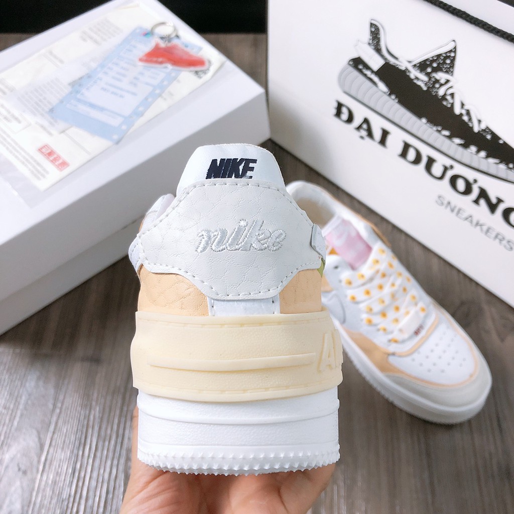 giày Force hoa cúc vàng foce hoa cúc vàng giày af1 hoa cúc giày air force 1 cúc vàng giày tăng chiều cao giày nữ