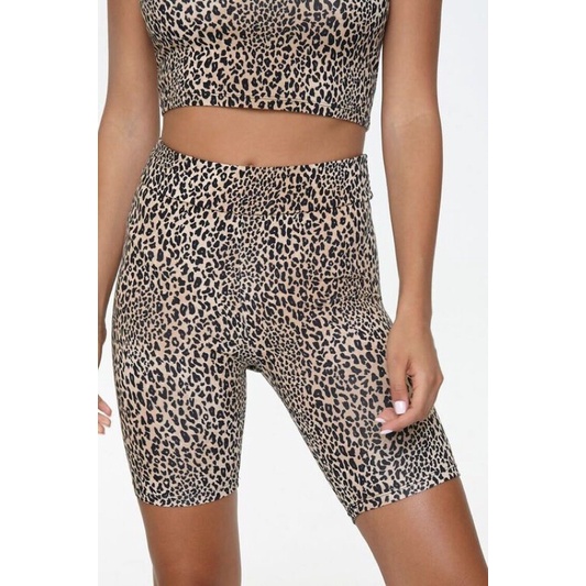 biker F21 [Leopard Print Biker Shorts]