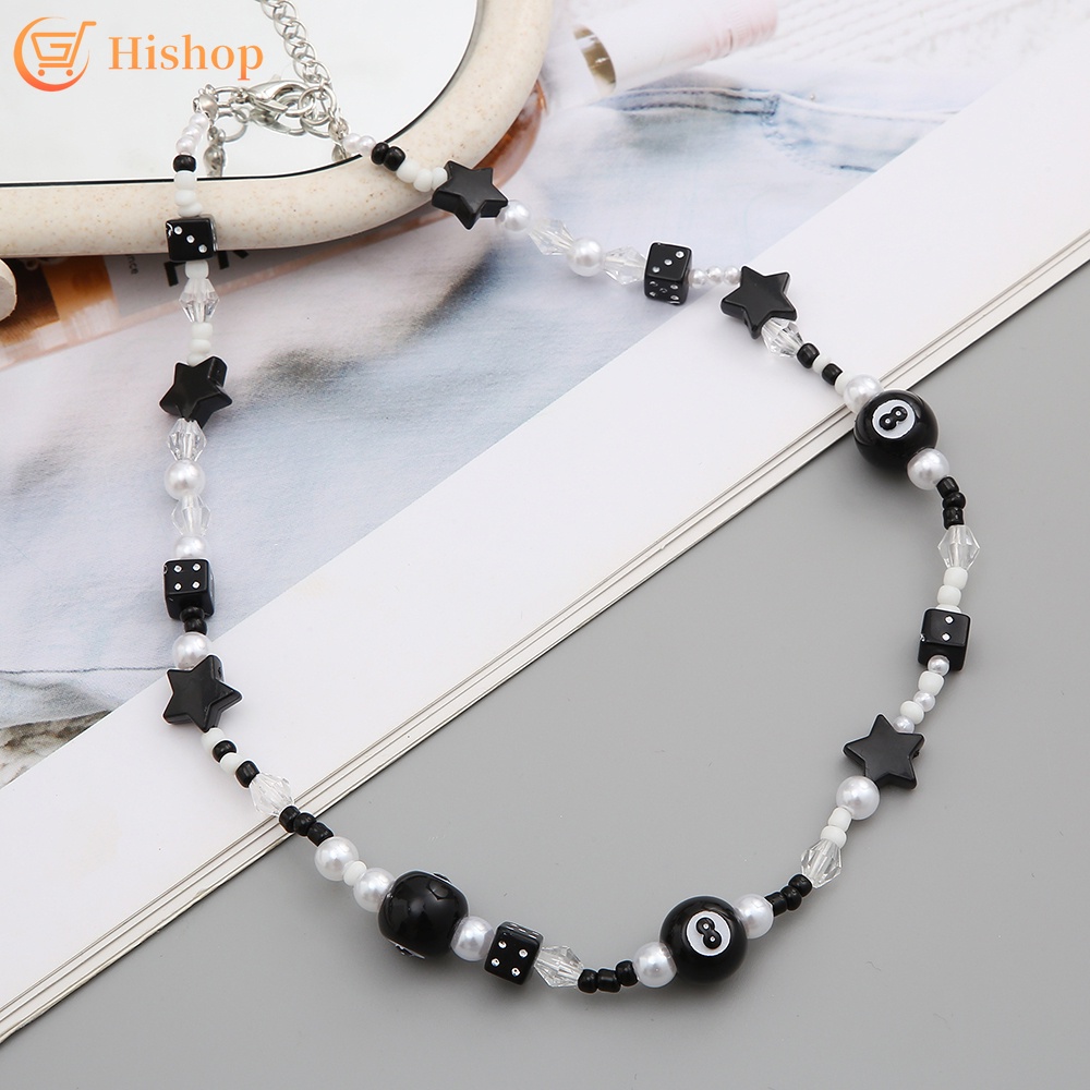 Vòng Cổ Choker Chuỗi Hạt Ngọc Trai Trắng Đen Thời Trang Cho Nữ
