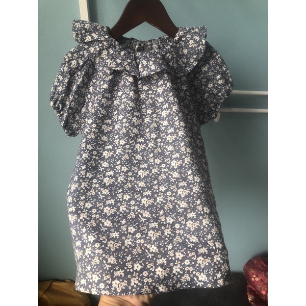 Áo váy bé gái DB 18 tháng 5 tuổi  Áo hoa nhí xuất Hàn cotton xuất dư 0422