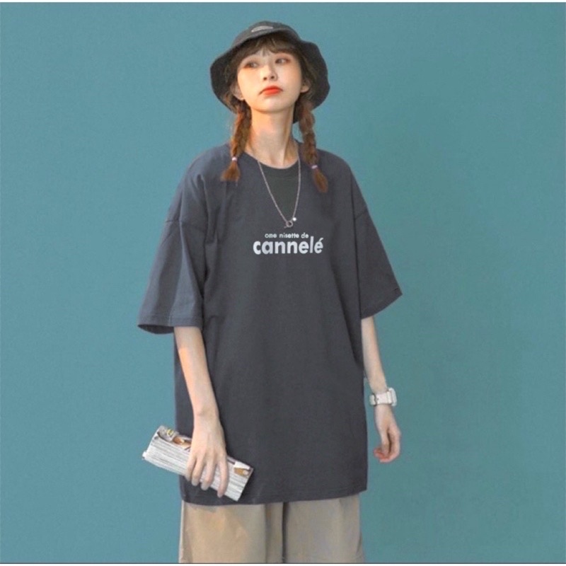 Áo thun phông logo tay nam nữ PINK tay lỡ form rộng CANNELÉ Unisex