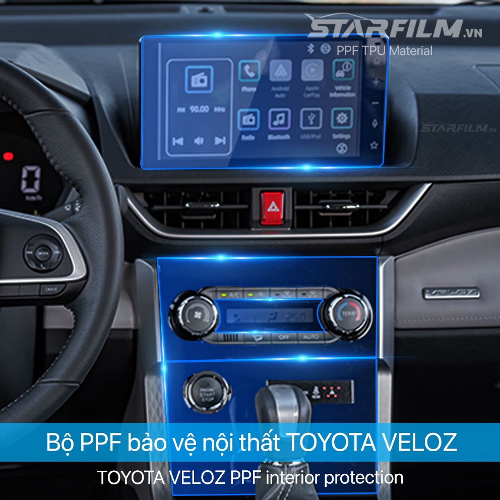 Toyota Veloz 2022 PPF TPU nội thất chống xước tự hồi phục STARFILM