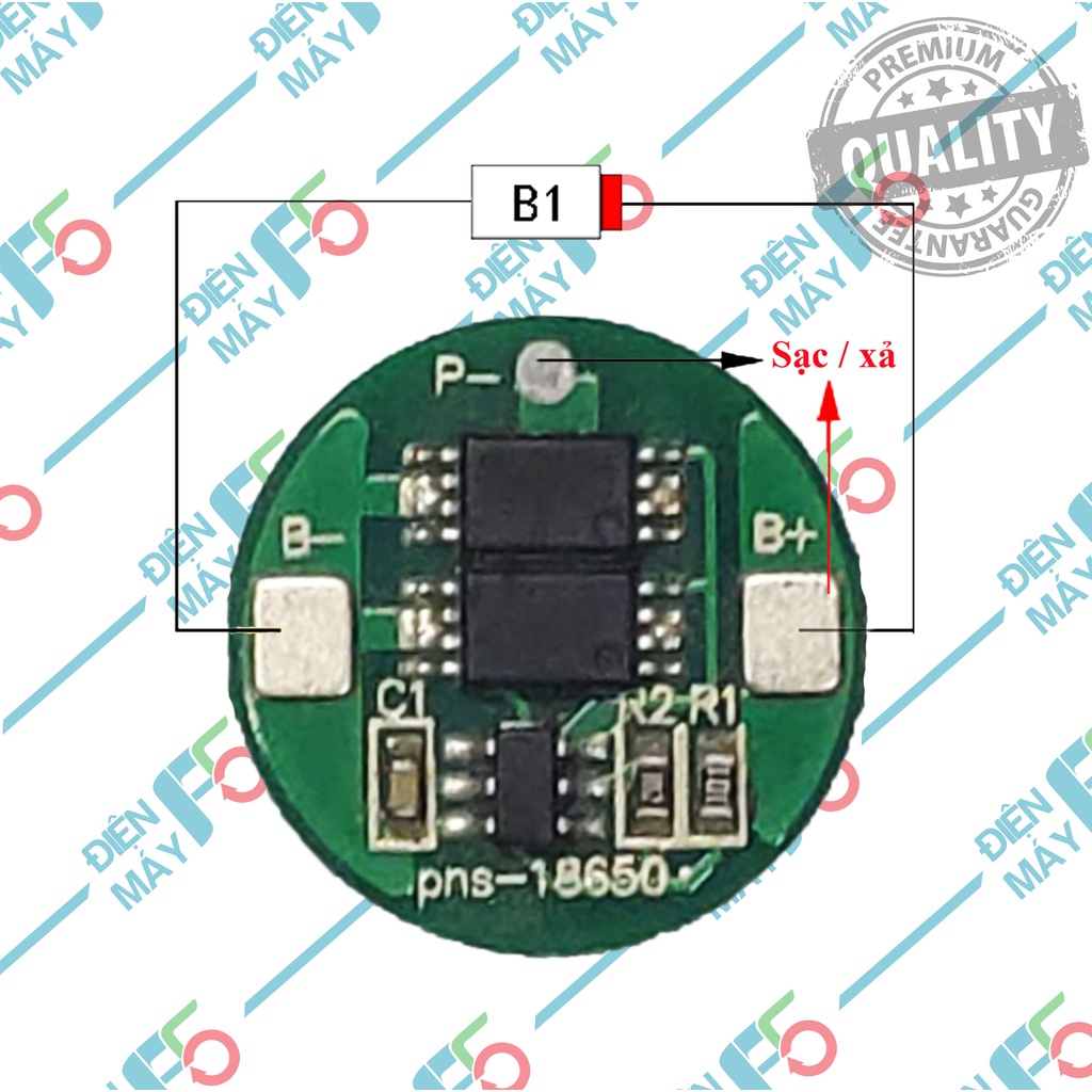 DMF5 Mạch bảo vệ pin Li-ion 1S 3.6V - 4.2v tròn