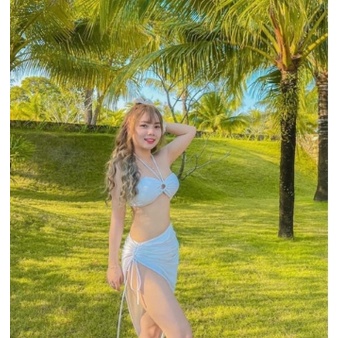 Set bikini 3 chi tiết kèm chân váy đi biển đồ bơi nữ đẹp cao cấp VATIXA BKN-92